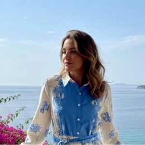 Tuckernuck’s CELINA MOON Seashell Dress S Midi Beach Resort Luxury Vacation